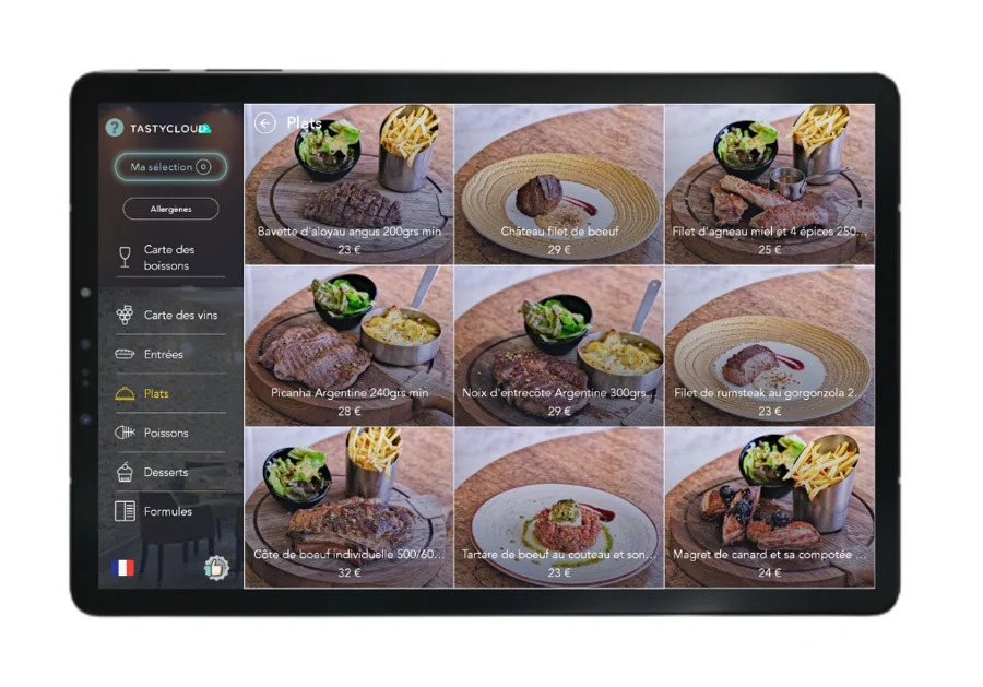 Menú en tablet del restaurante Le Bo'Vincennes